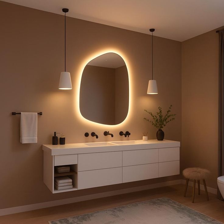 Rustic stone bathroom with natural elements