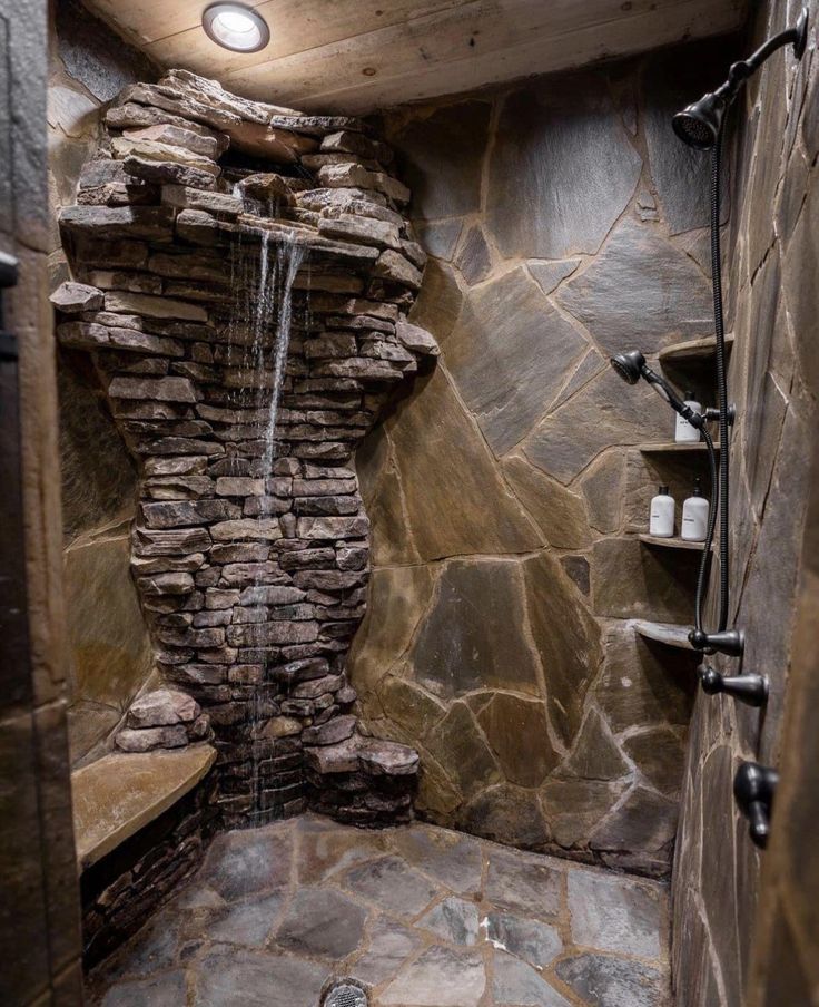 Rustic Stone Bathroom